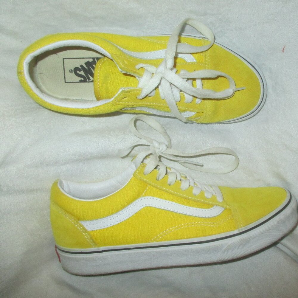 Vans Old Skool Cyber Yellow Low Top Shoes Women’s Size 7.5 Mens 6